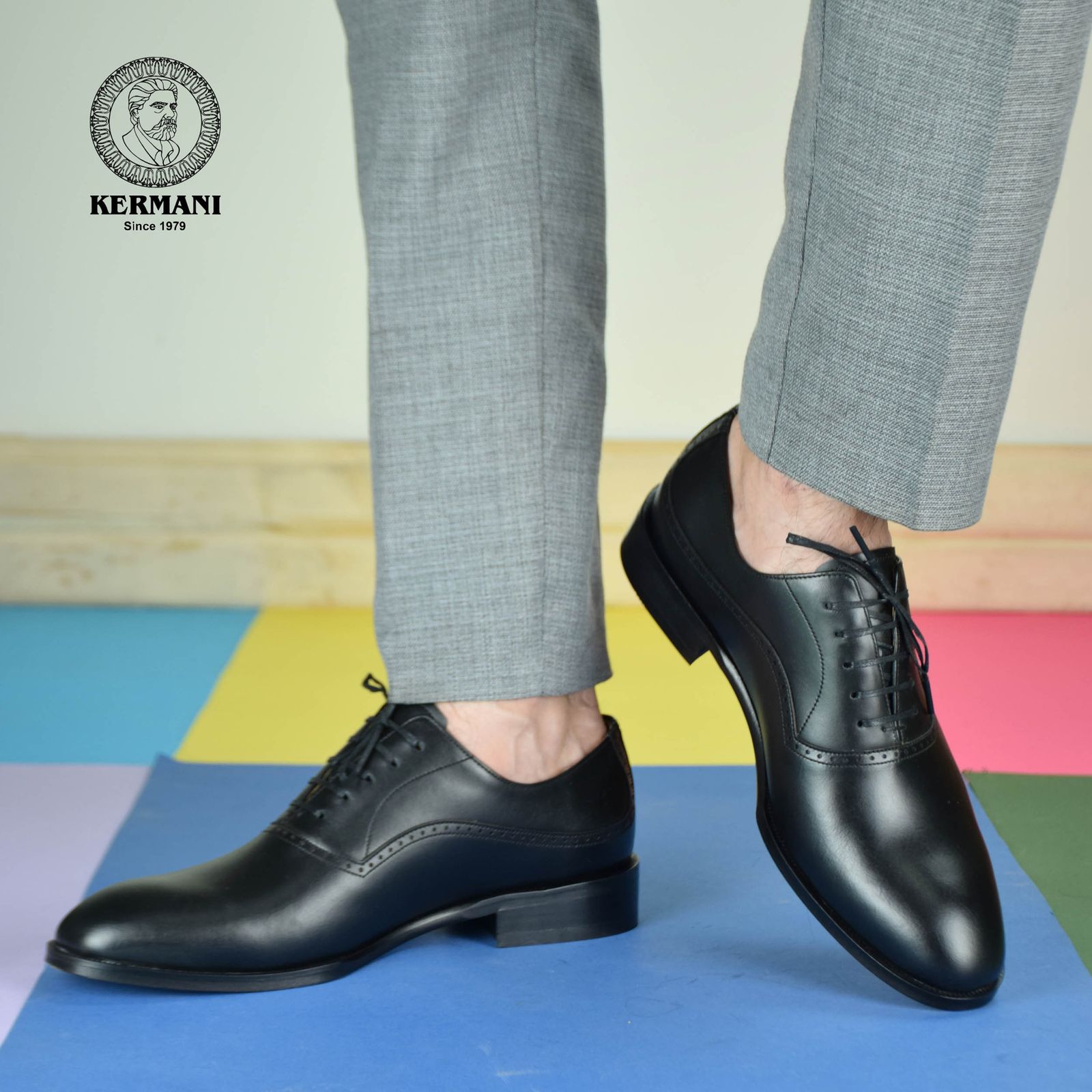 کفش مردانه کرمانی مدل چرم دستدوز طبیعی کد 1071 رنگ مشکی -  - 3
