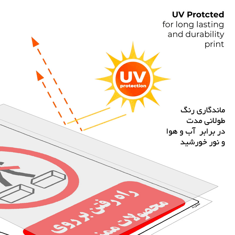برچسب ایمنی مستر راد طرح راه رفتن بر روی محصولات ممنوع مدل HSE-OSHA-0642