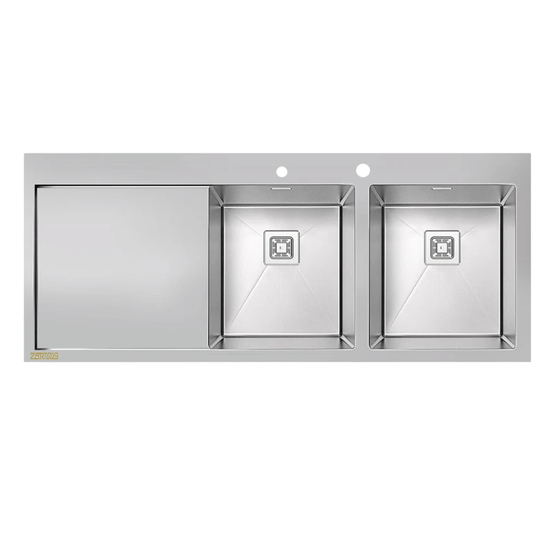 سینک ظرفشویی استیل توکار دو لگنه زرتوس مدل ZS800