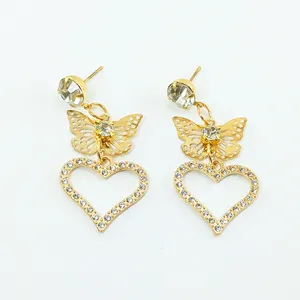 گوشواره زنانه مدل قلب و پروانه