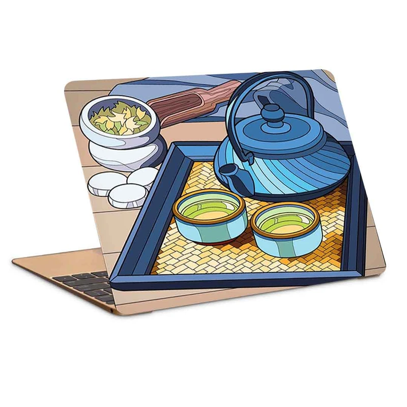 استیکر لپ تاپ طرح چای سبز مدل P-196- مناسب برای لپ تاپ 15.6 اینچ