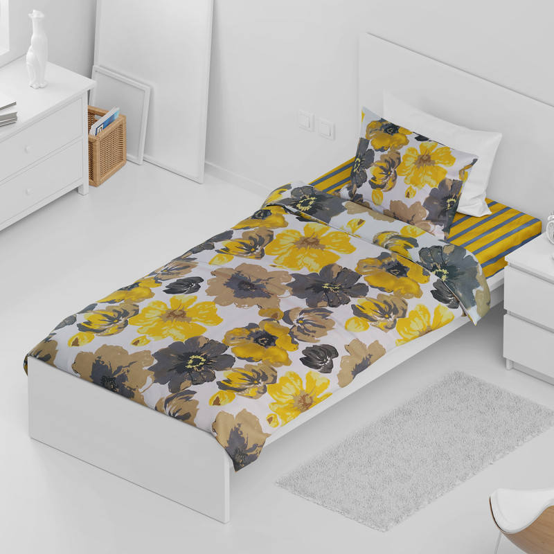 روکش لحاف خانه سفید مدل سایه یک نفره سایز 220x160 سانتی متر