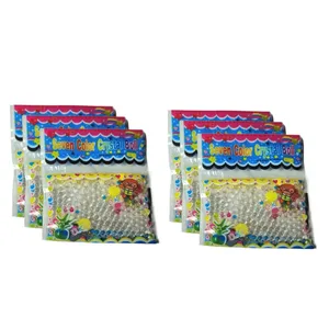 خاک ژله ای مدل  کریستالی شفاف وزن 3 گرم بسته 6 عددی