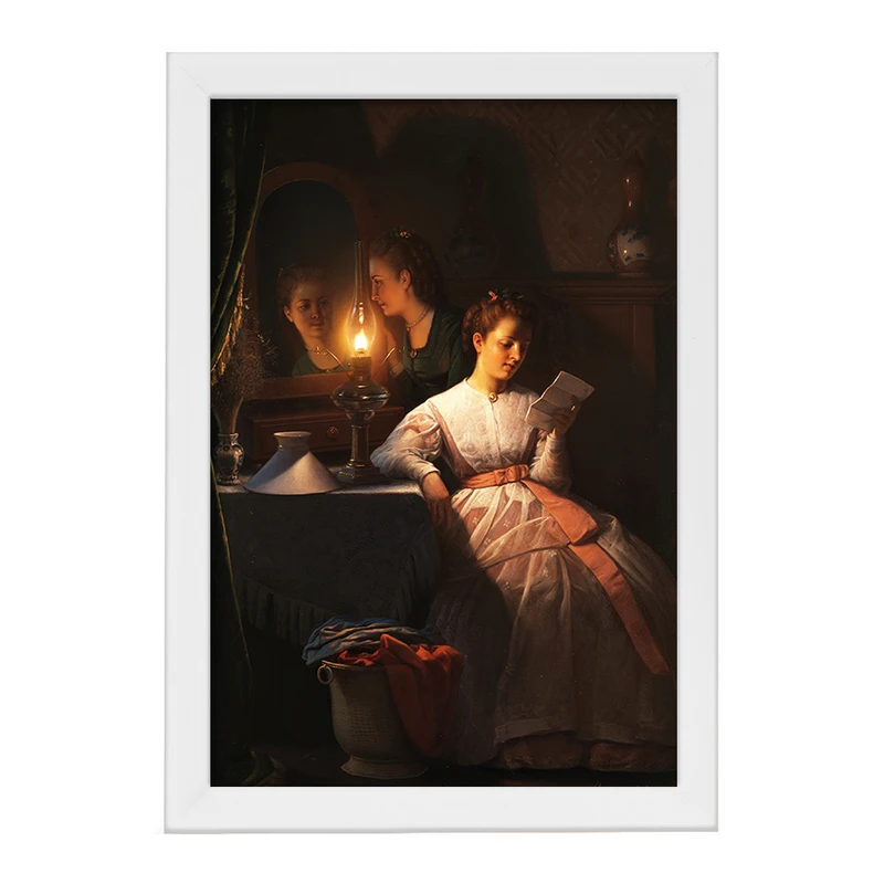 تابلو خندالو مدل نقاشی نامه عاشقانه اثر پتروس ون شندل کد F12262