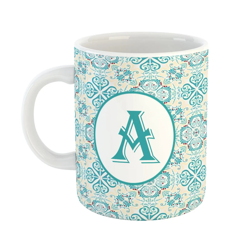 ماگ پادآفرین مدل فانتزی طرح حرف A کد 30