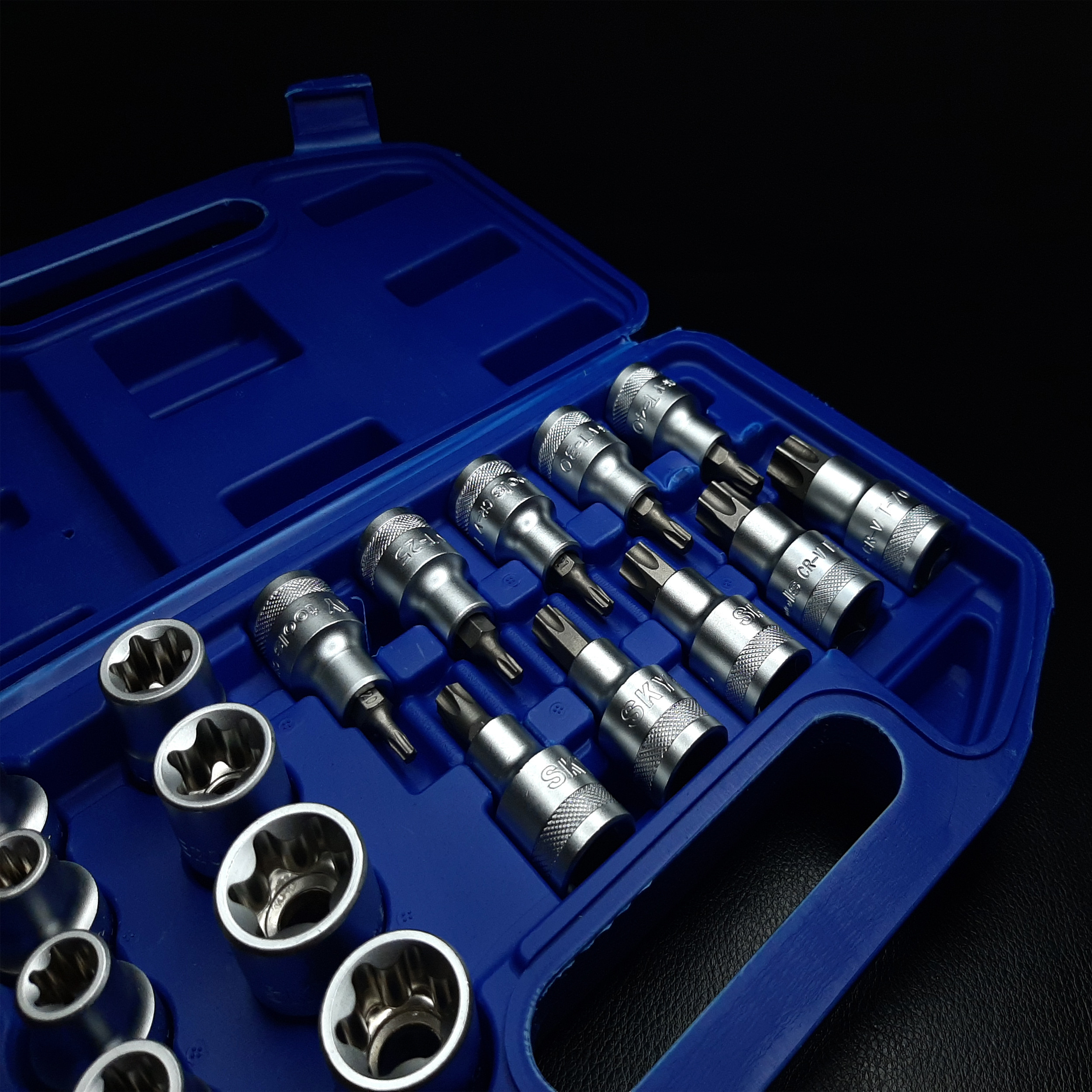 سری آچار بکس ستاره ای اسکای مدل 1971-ET سایز 1/2 اینچ مجموعه 19 عددی