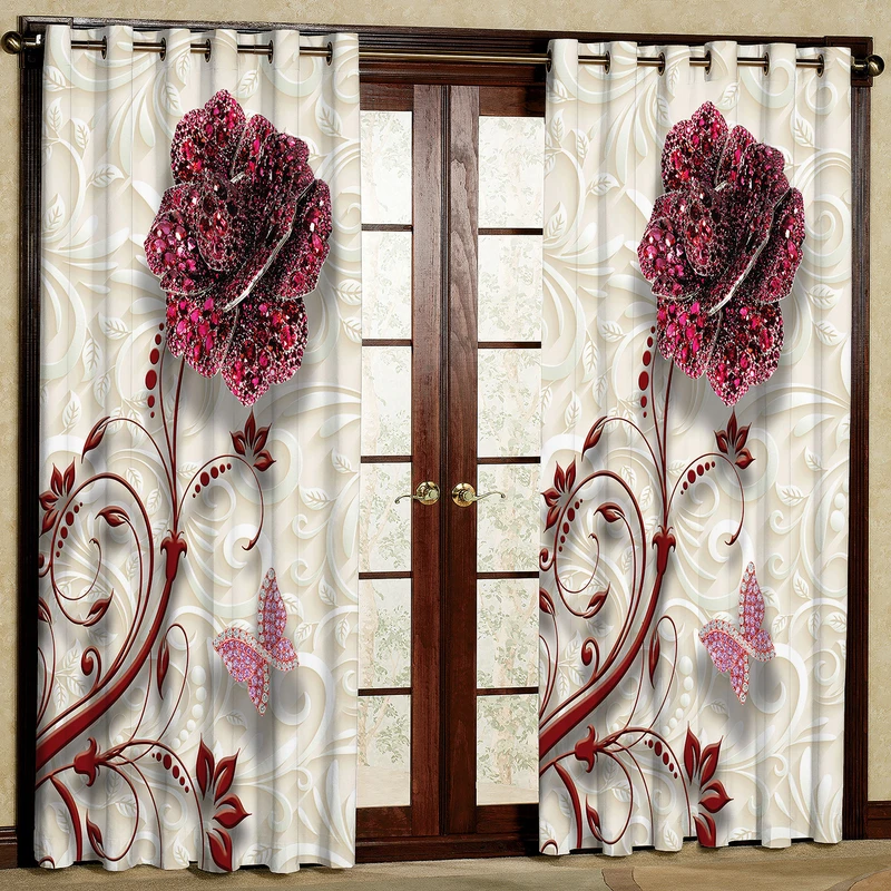 پرده مدل مخمل پانچی کد 2540T2 سایز 200x140 سانتی متر