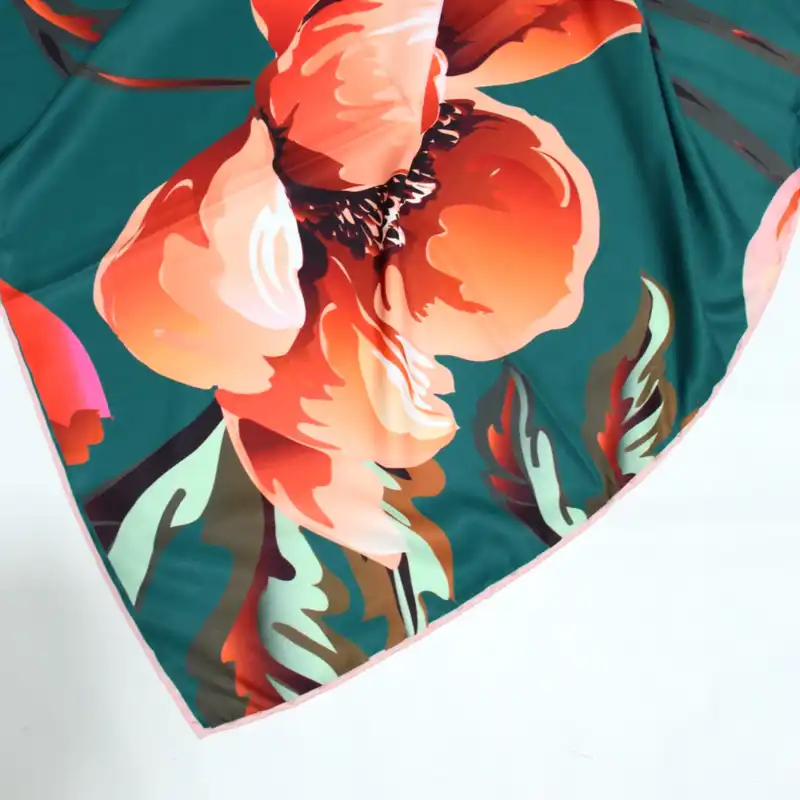 روسری زنانه مدل ابریشم جدید مزونی لاکچری گل درشت کد a-9005