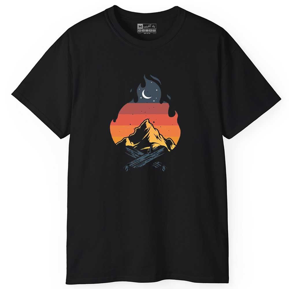 تی شرت آستین کوتاه مردانه پاد آفرین مدل اسپرت طرح طبیعت کمپینگ کد 0909 -  - 1