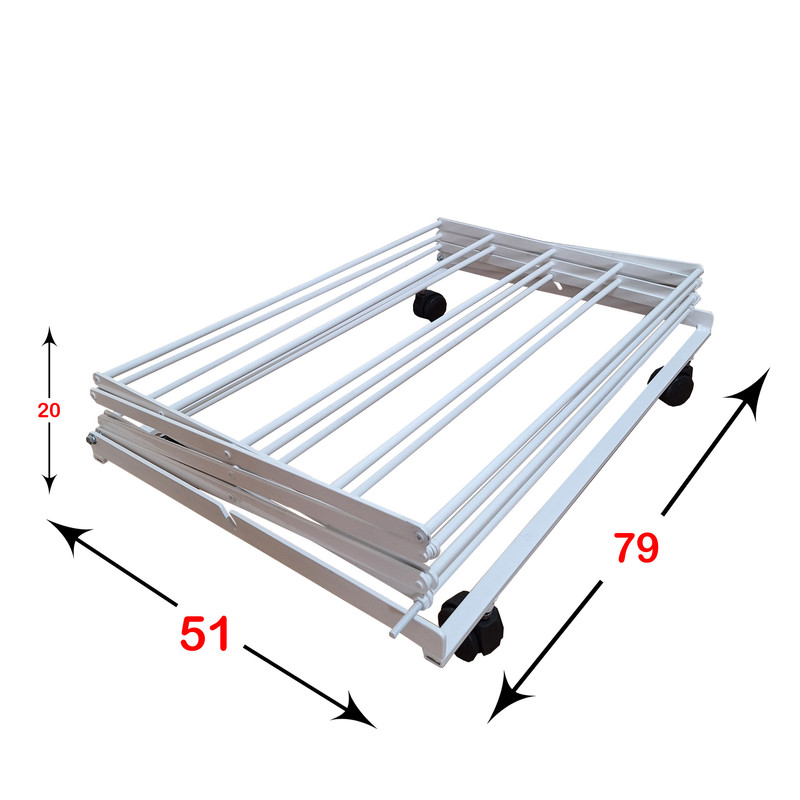 بند رخت مدل سیار سفید آکاردئونی  کد13  تسمه