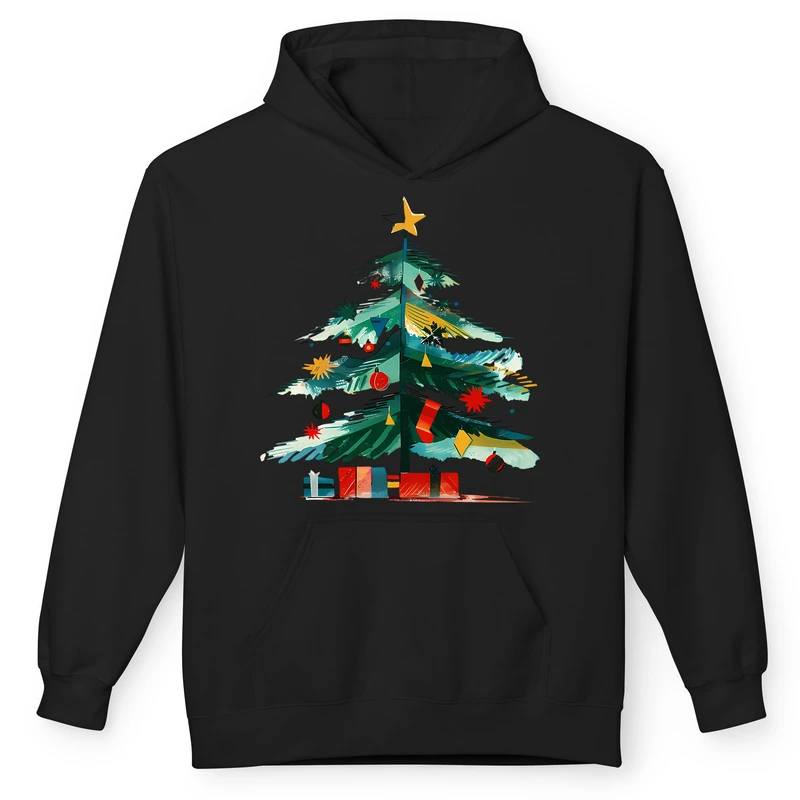 هودی مردانه پاد آفرین مدل کریسمس کد 26 طرح درخت