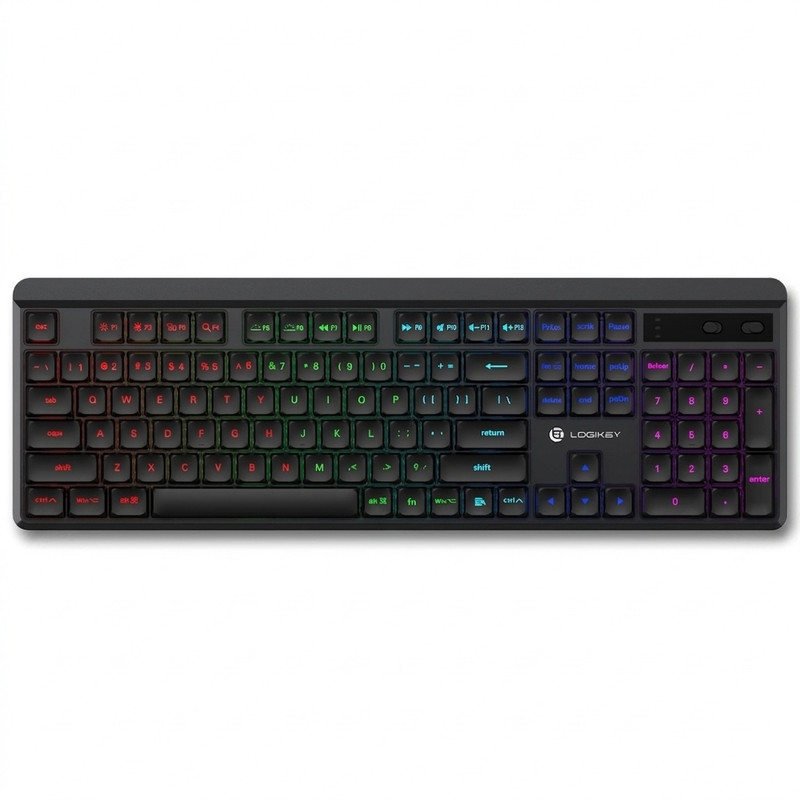 کیبورد بی سیم لاجی کی مدل K520B، سوییچ مکانیکال قرمز، Full-Size، نورپردازی RGB