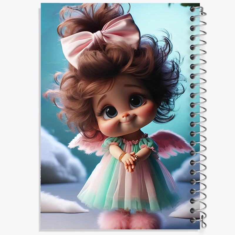 دفتر ژورنال نویسی 50 برگ خندالو مدل نقطه ای طرح دختر کیوت کد F6265