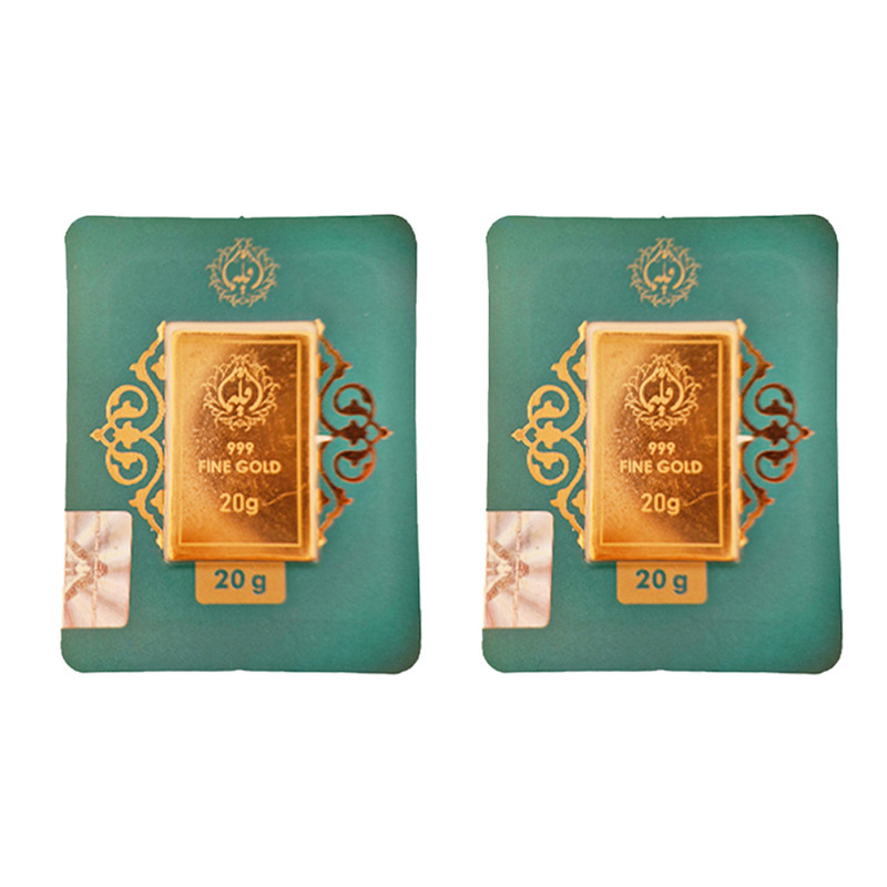 شمش طلا 24 عیار مدوپد مدل اقلیما کد eg20-2 بسته 2 عددی