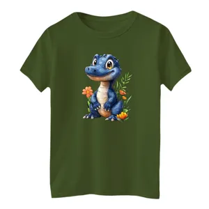 تی شرت آستین کوتاه بچگانه مدل دایناسور و گل