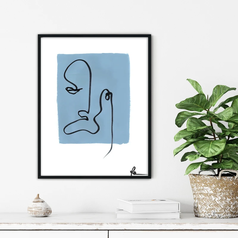 تابلو آتریسا طرح لاین آرت مدرن مدل ATFL46 فریم مشکی