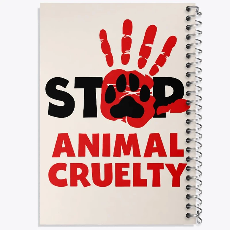 دفتر ژورنال نویسی 50 برگ خندالو مدل نقطه ای طرح حمایت از حیوانات کد 27370