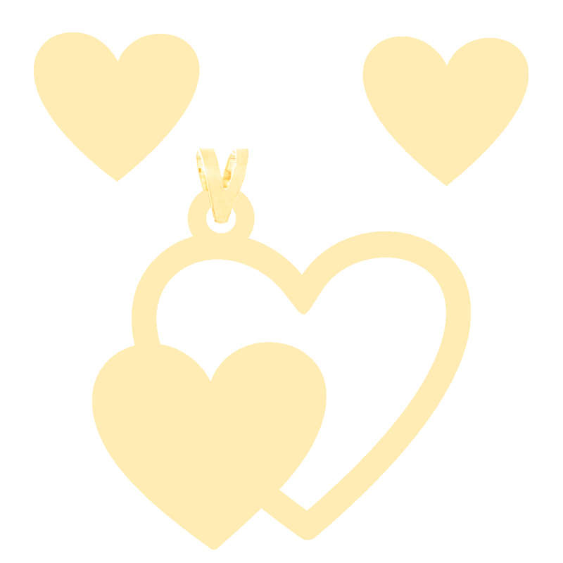 نیم ست طلا 18 عیار زنانه کرابو طرح قلب مدل Kr8091