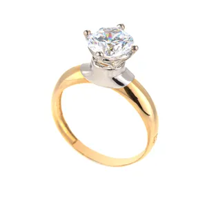 انگشتر طلا 18 عیار زنانه مدل سولیتر نگین دار