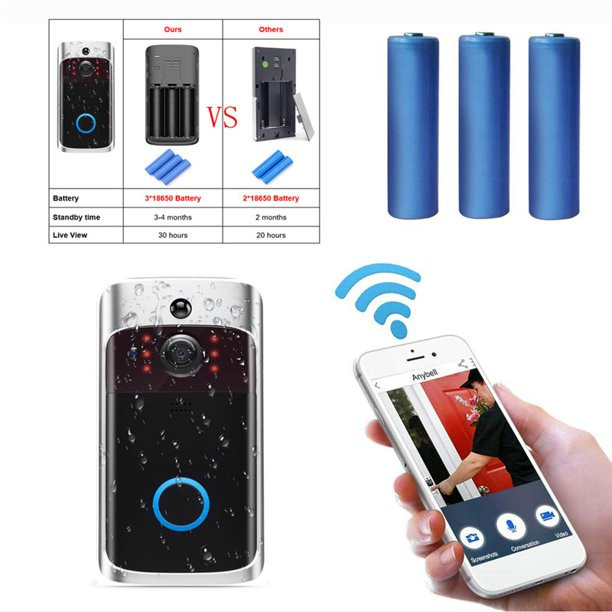 درب باز کن هوشمند مدل HD wifi video doorbell v5