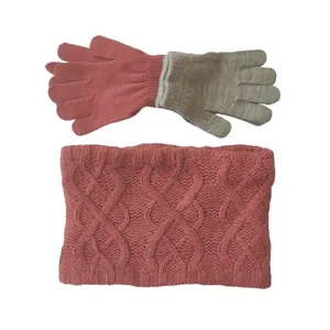 ست شال گردن و دستکش بافتنی بچگانه کیابی مدل 1002-0318 مجموعه 3 عددی