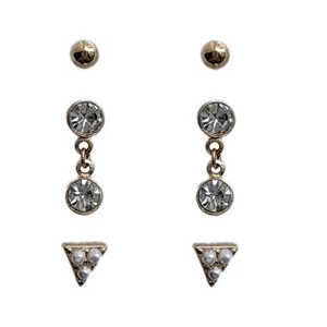 گوشواره زنانه لفتیز مدل SS 0125 مجموعه 3 عددی 