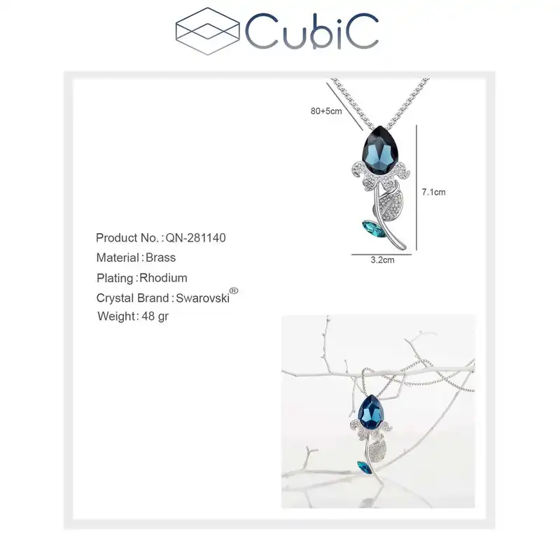 گردنبند زنانه کوبیک مدل QN-281140