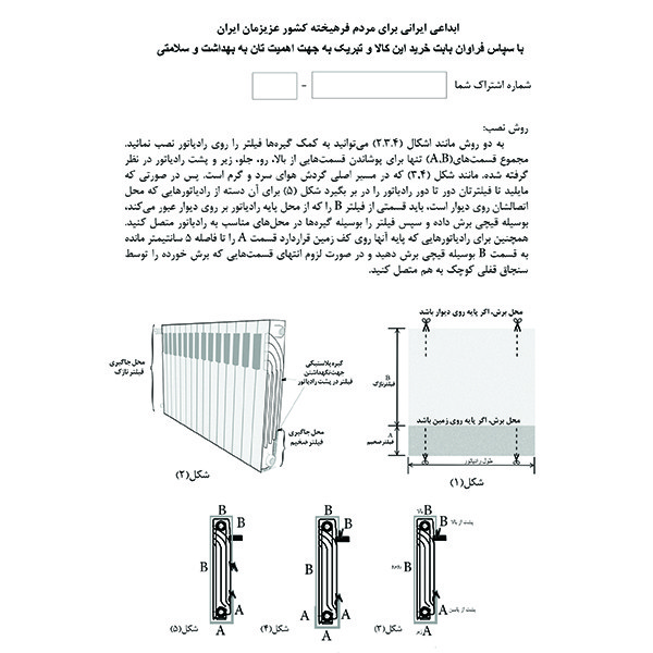 کاور رادیاتور صافدم مدل 105
