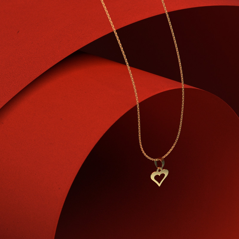گردنبند طلا 18 عیار زنانه مدوپد مدل 3. قلب