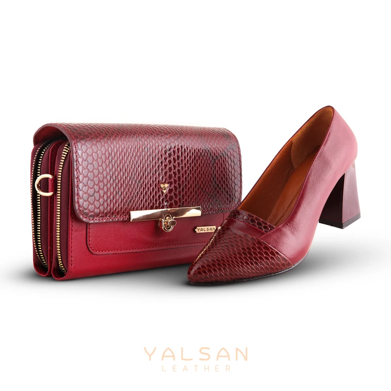 عکس شماره 3 : ست کیف و کفش زنانه چرم یلسان مدل لیندا کد tara-mrv-912-zrk