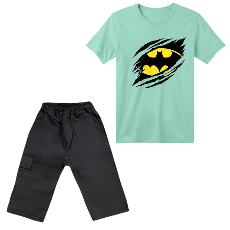 ست تی‌شرت آستین کوتاه و شلوارک پسرانه مدل بتمن کد ۶