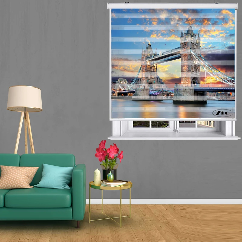 پرده زبرا زیو کد C2036 سایز 150x150 سانتی متر