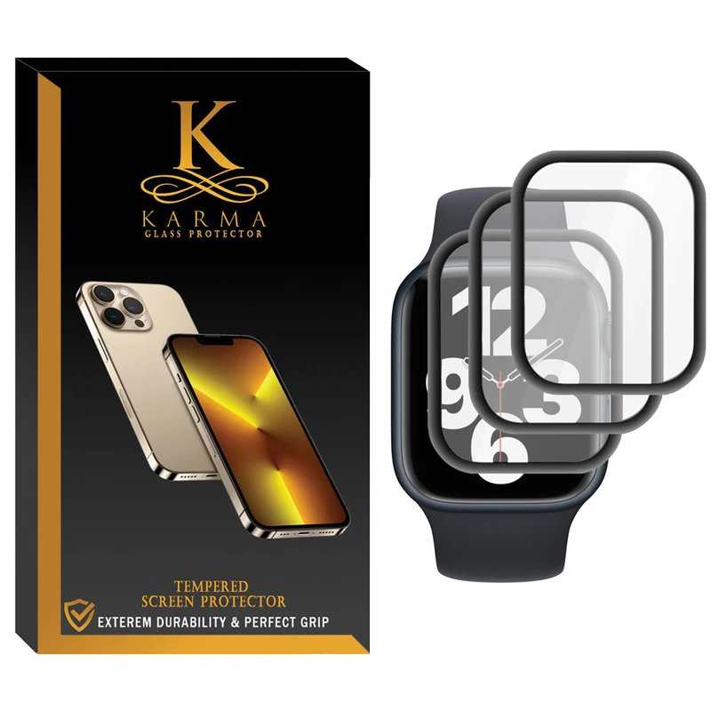 محافظ صفحه نمایش کارما مدل KA_07 مناسب برای ساعت هوشمند اپل Apple Watch Series 7 Aluminum 41mm بسته سه عددی
