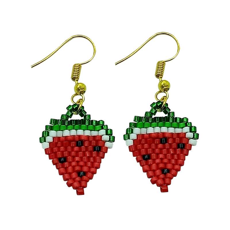 گوشواره دخترانه مدل هندوانه کد A200-654 گوشواره دخترانه مدل هندوانه کد A200-654