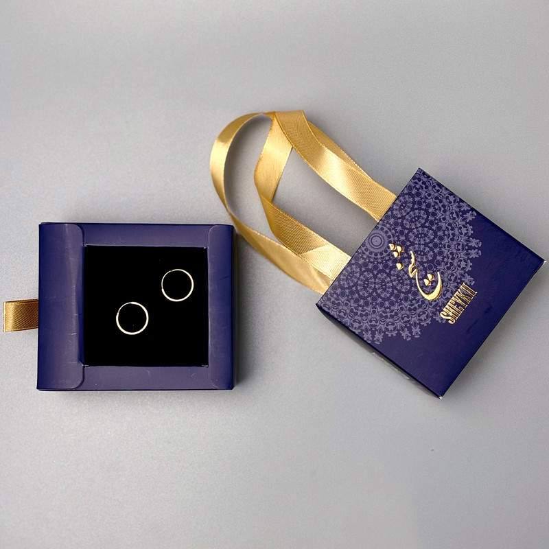 گوشواره حلقه‌ای طلا 18 عیار زنانه سکه شیخ مدل ساده - 5