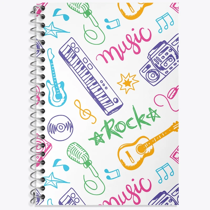 دفتر زبان 50 برگ خندالو مدل سه خط طرح موزیک کد N288