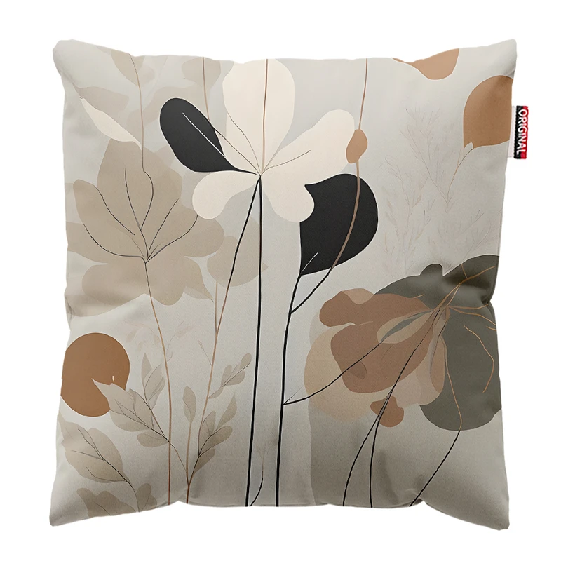 کوسن پاد آفرین مدل مینیمال طرح گل و برگ کد PK303182 سایز 30*30 سانتی متر