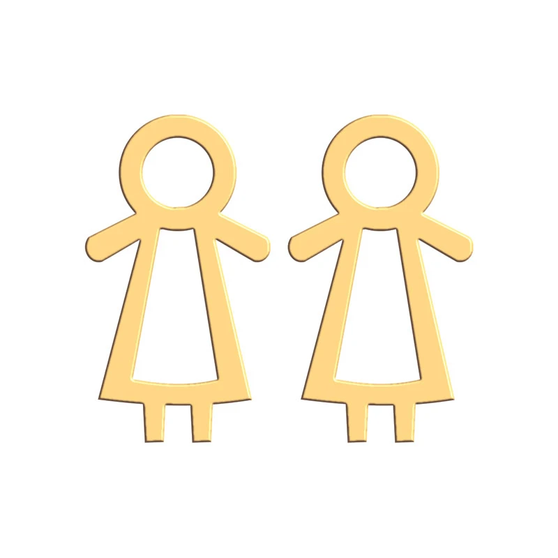 گوشواره طلا 18 عیار زنانه فرشته مدل طرح زن کد WEL-000388