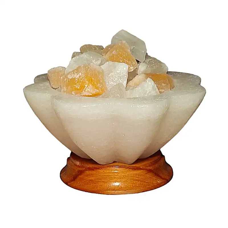 آباژور سنگ نمک مدل سـتاره ای پـایه چـوبی کـد 420