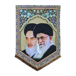 پرچم مدل مذهبی طرح رهبر انقلاب آیت الله خامنه ای و امام خمینی