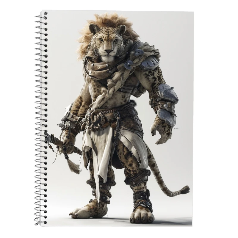 دفتر زبان 50 برگ مدوپد مدل دو خط طرح حیوانات جنگجو کد DF14772