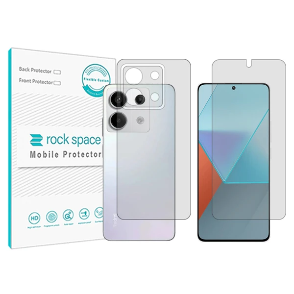 محافظ صفحه نمایش شفاف راک اسپیس مدل HyGEL مناسب برای گوشی موبایل شیائومی  Redmi Note 13 Pro  به همراه محافظ پشت