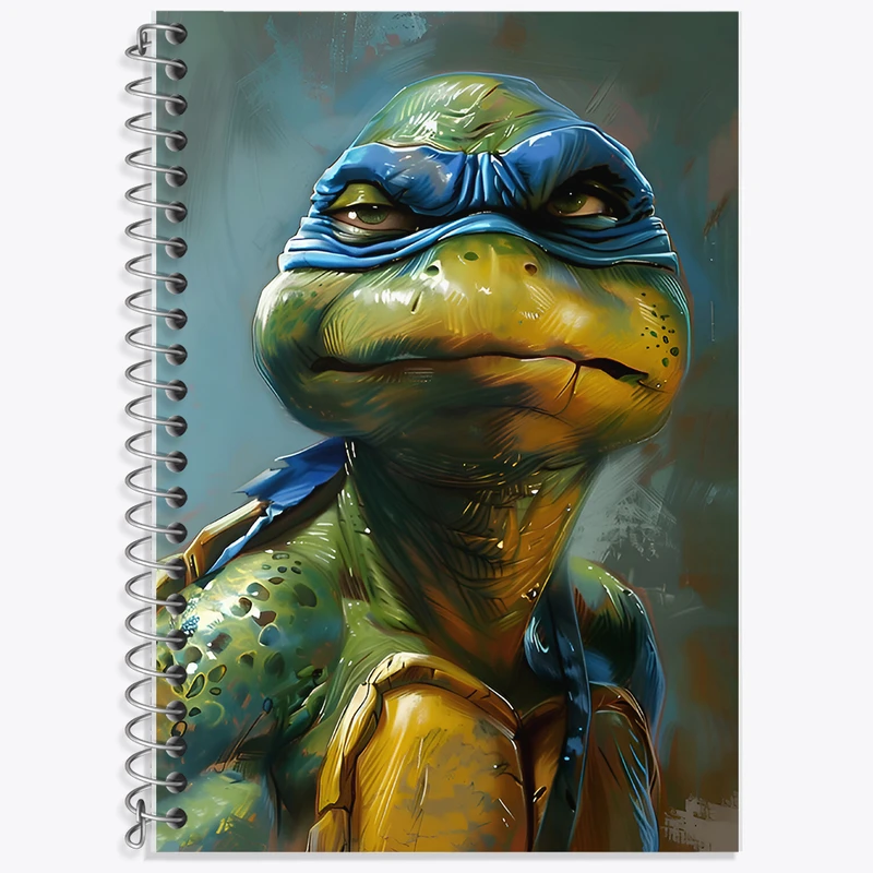 دفتر زبان 50 برگ خندالو مدل سه خط طرح لاکپشت های نینجا کد F6565