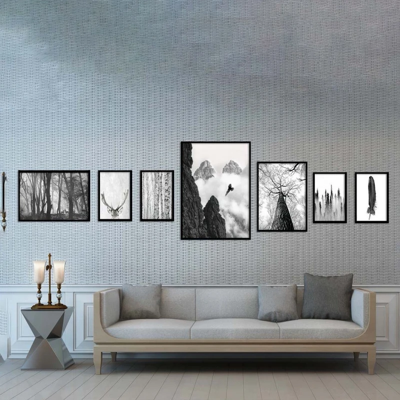 تابلو بکلیت طرح طبیعت و پر مدل B-2184 مجموعه 7 عددی