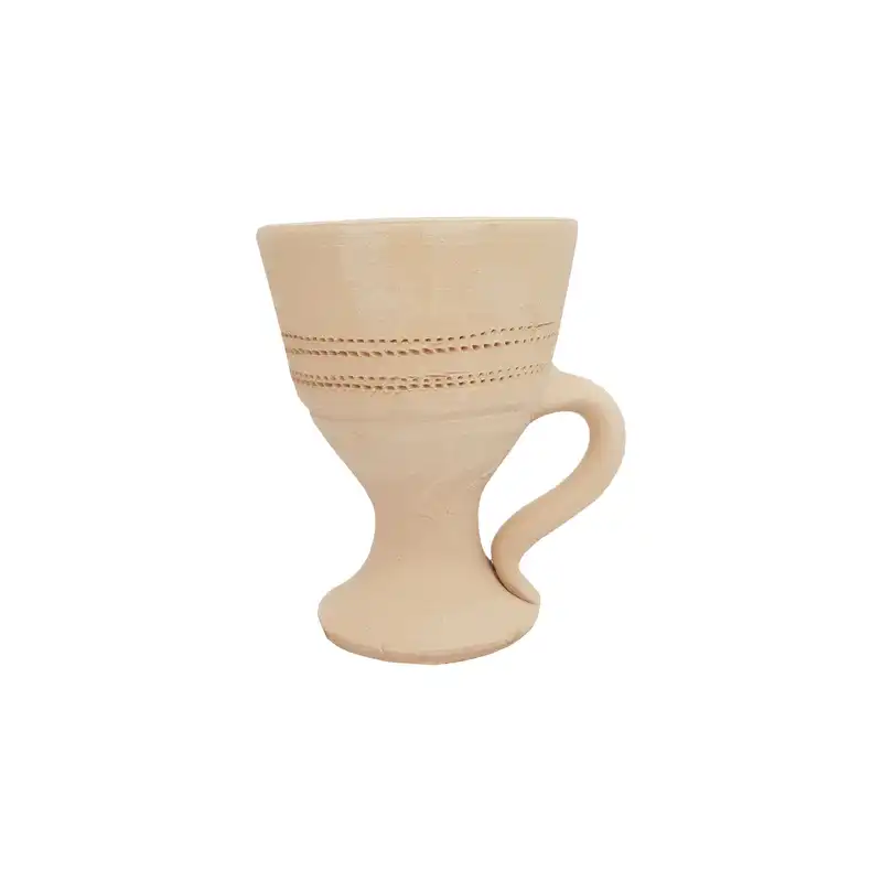 فنجان و نعلبکی سفالی مدل پایه دار