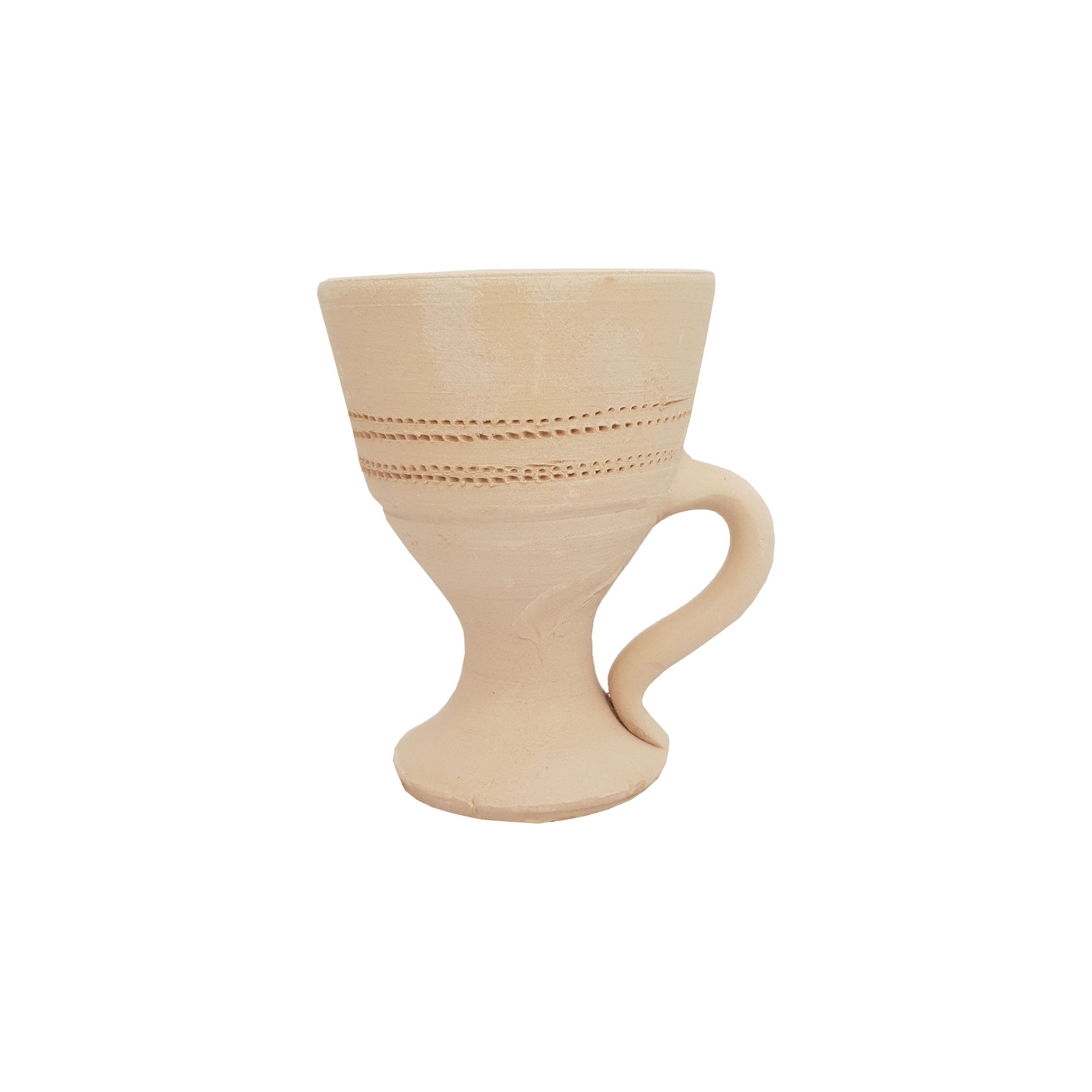 فنجان سفالی مدل پایه دار مجموعه 6 عددی