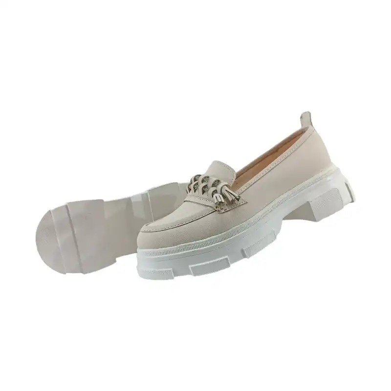 کفش زنانه مدل نگین زیره تانکی رنگ کرم