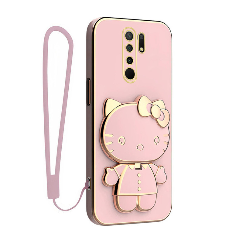 کاور گاردتک اساک مدل Kitty Strap مناسب برای گوشی موبایل شیائومی Redmi 9 / Redmi 9 Prime به همراه بندآویز