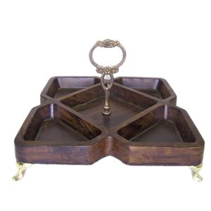 اردو خوری طرح مربع چوبی دسته دار مدل سنگ مصنوعی