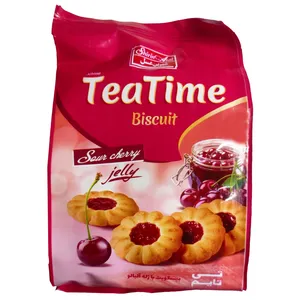 بیسکویت با مغزی مربای آلبالو تی تایم شیرین عسل - 200 گرم بسته 6 عددی